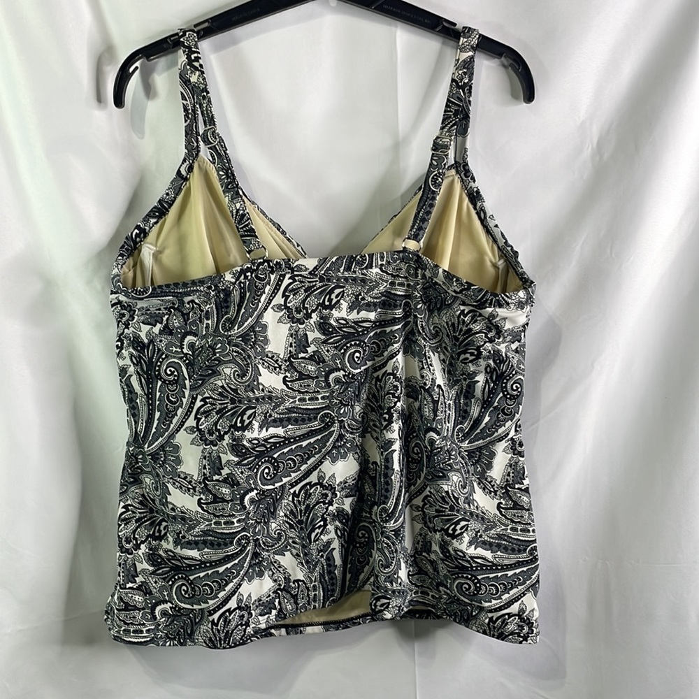 Lands’ End black gray white underwire tankini top - Picture 2 of 7